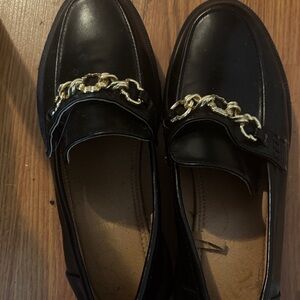 Sam & Libby Black Loafers with Gold Accent